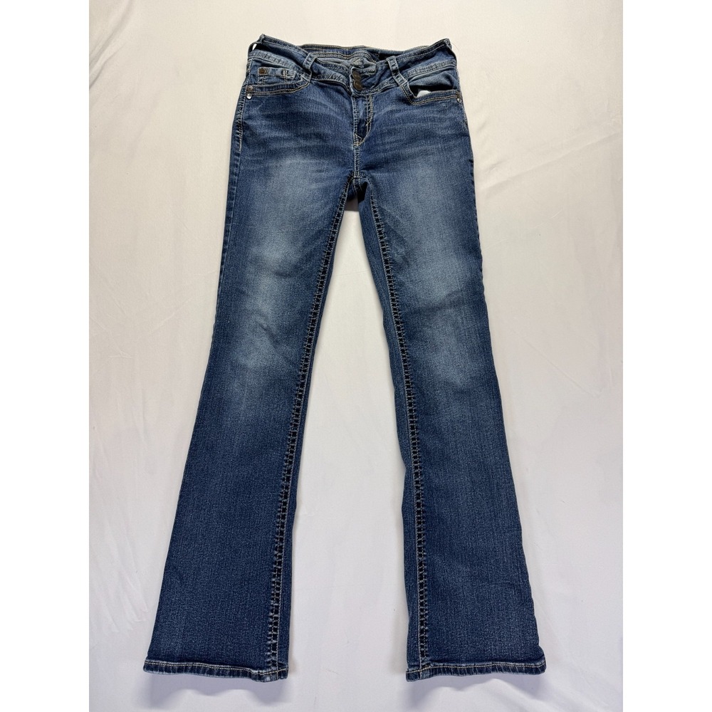 Wallflower‎ The Luscious Curvy Bootcut Jeans Womens 7 Blue Denim Cotton Low Rise